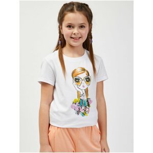 Bílé holčičí tričko s potiskem SAM73 Mora