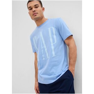 Světle modré pánské bavlněné tričko s logem GAP