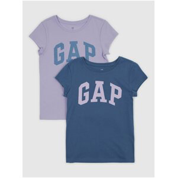 Sada dvou holčičích triček v tmavě modré a fialové barvě GAP