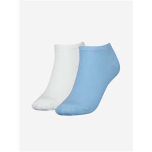 Sada dvou párů dámských ponožek v bílé a modré barvě Tommy Hilfiger