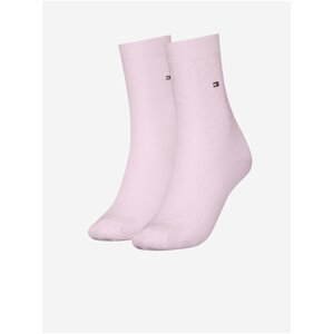 Sada dvou párů dámských ponožek ve světle růžové barvě Tommy Hilfiger