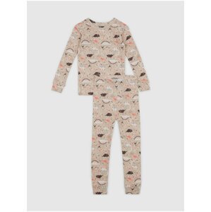 Spodní prádlo - Dětské vzorované pyžamo Béžová