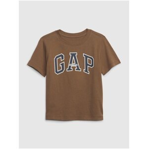 Hnědé klučičí bavlněné tričko s logem GAP
