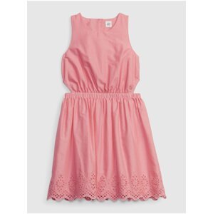 Růžové holčičí šaty šaty s madeirou GAP