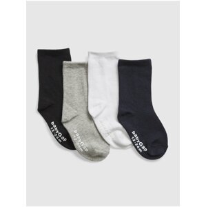Sada čtyř párů dětských ponožek v černé, šedé, bílé a tmavě modré barvě GAP