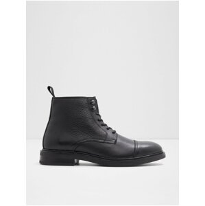 Černé pánské kožené kotníkové boty ALDO Unilis