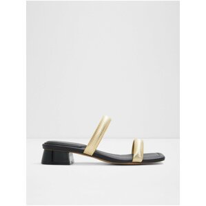 Černo-zlaté dámské pantofle na nízkém podpatku ALDO Devobaraen