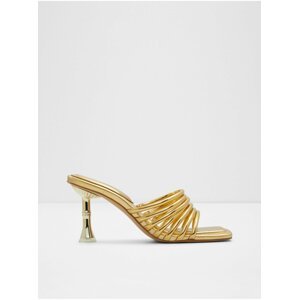Dámské pantofle na podpatku ve zlaté barvě Aldo Harpa