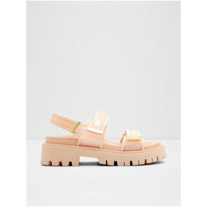Meruňkové dámské kožené sandály na platformě ALDO Sanddy