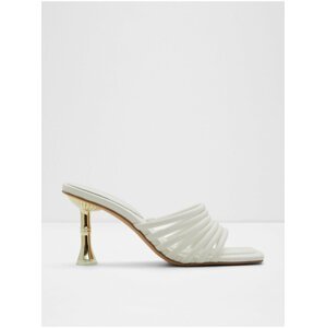 Bílé dámské pantofle na podpatku ALDO Harpa