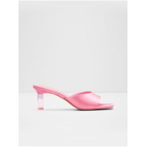 Růžové dámské lesklé pantofle na nízkém podpatku ALDO Posie
