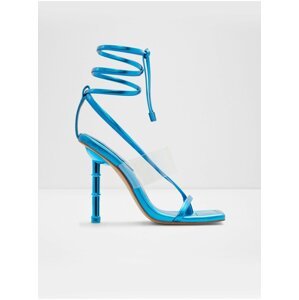 Modré dámské lesklé sandály na vysokém podpatku ALDO Elektra