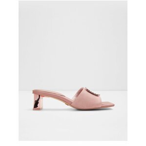 Růžové dámské pantofle na nízkém podpatku ALDO Solitairo