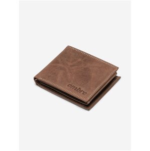 Hnědá pánská kožená peněženka Ombre Clothing A092