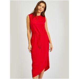 Červené dámské asymetrické basic šaty SAM73 Antlia