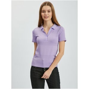 Světle fialové dámské úpletové polo tričko ORSAY