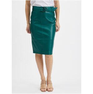 Zelená dámská pouzdrová koženková sukně ORSAY