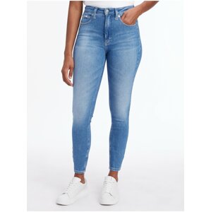 Světle modré dámské zkrácené skinny fit džíny Calvin Klein Jeans