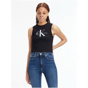 Černé dámské crop top tílko Calvin Klein Jeans