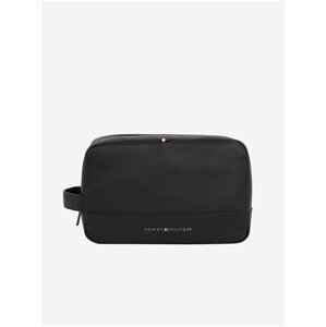 Černý pánský kosmetický kufřík Tommy Hilfiger Essential PU Washbag