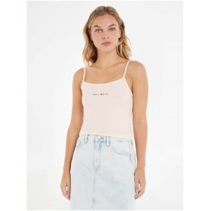 Světle růžové dámské tílko Tommy Jeans TJW BBY Color Linear Strap Top