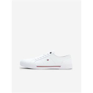 Bílé pánské kožené tenisky Tommy Hilfiger Core Corporate Vulc Leather