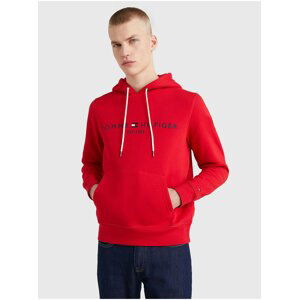 Červená pánská mikina Tommy Hilfiger Tommy Logo Hoody