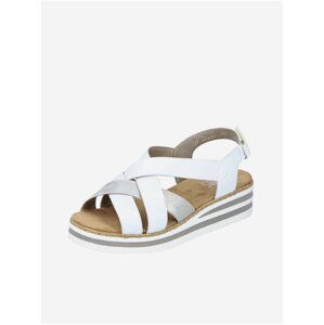 Stříbrno-bílé dámské sandály Rieker