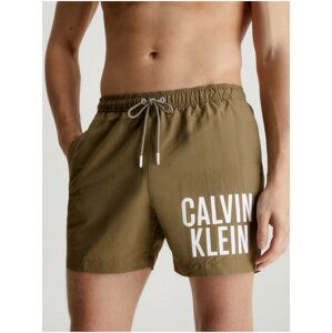 Khaki pánské plavky Calvin Klein Underwear Intense Power-Medium Drawstring