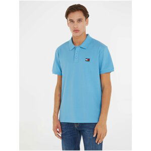 Světle modré pánské polo tričko Tommy Jeans Badge Polo