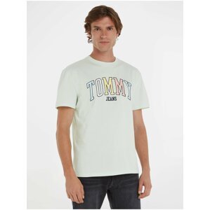 Mentolové pánské tričko Tommy Jeans College Pop Tommy Tee