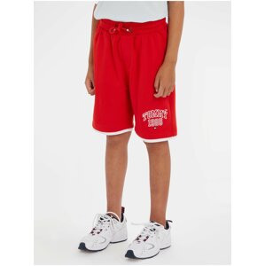 Červené klučičí kraťasy Tommy Hilfiger Tommy Varsity Sweatshorts