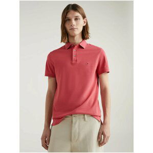 Tmavě růžové pánské polo tričko Tommy Hilfiger 1985 Slim Polo