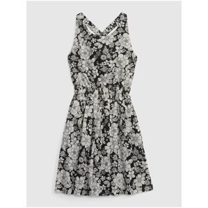Bílo-černé holčičí květované šaty GAP