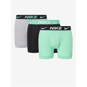 Sada tří pánských boxerek v černé, šedé a světle zelené barvě Nike