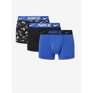 Sada tří pánských boxerek v černé a modré barvě Nike