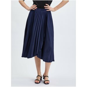 Tmavě modrá dámská plisovaná midi sukně ORSAY