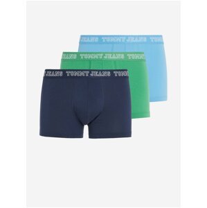 Sada tří pánských boxerek v tmavě modré, světle modré a zelené barvě Tommy Hilfiger Underwear