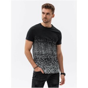 Bílo-černé pánské vzorované tričko Ombre Clothing