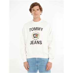 Bílá pánská mikina Tommy Jeans Boxy Luxe Cre