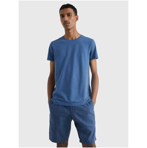 Modré pánské tričko Tommy Hilfiger Strech Slim Fit Tee