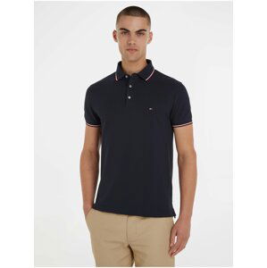 Tmavě modré pánské polo tričko Tommy Hilfiger 1985 Tipped Slim