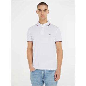 Bílé pánské polo tričko Tommy Hilfiger 1985 Tipped Slim