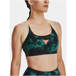 Oranžovo-zelená dámská sportovní podprsenka Under Armour Pjt Rck Crsbck Pt Bra Fam