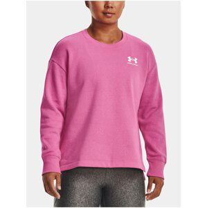 Růžová dámská sportovní mikina Under Armour Rival Fleece Oversize Crew