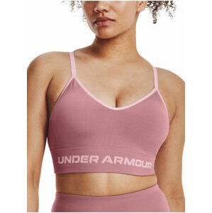 Růžová dámská sportovní podprsenka Under Armour UA Seamless Low Long Rib