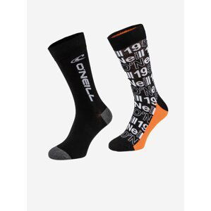 Sada dvou párů pánských vzorovaných ponožek v černé barvě O'Neill SOCK 2-PACK