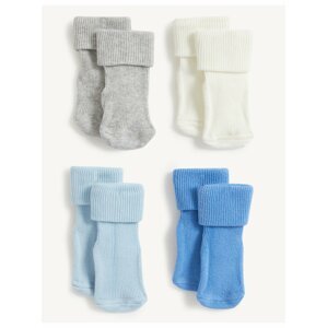 Sada čtyř párů klučičích ponožek v modré, světle modré, bílé a šedé barvě Marks & Spencer