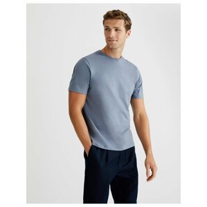 Tričko z prémiové bavlny, úzký střih Marks & Spencer modrá