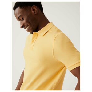 Světle žluté pánské polo tričko Marks & Spencer